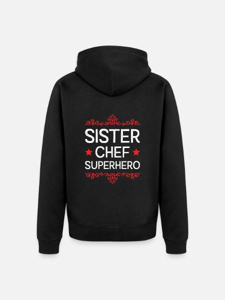 Sister Superhero - Unisex Premium Organic Zip Hoodie - black