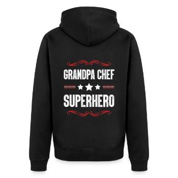 Grand-père Super-héros - Veste à capuche bio Premium Unisexe - noir - Dos - Nico (187cm)