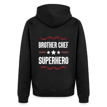 Brother Super-héros - Veste à capuche bio Premium Unisexe - noir - Dos - Nico (187cm)