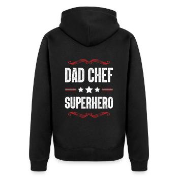 Dad Superhero Dad - Unisex Premium Organic Zip Hoodie - black - Back - Nico (187cm)
