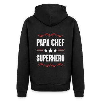 Papa Super-héros Papa - Veste à capuche bio Premium Unisexe - noir - Dos - Nico (187cm)