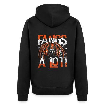 Tarantula Fangs A Lot - Unisex Premium Organic Zip Hoodie - black - Back - Nico (187cm)