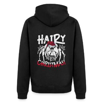 Tarantula Hairy Christmas - Unisex Premium Organic Zip Hoodie - black - Back - Nico (187cm)