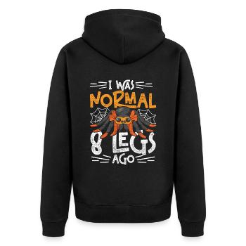 Tarantula I Was Normal 8 Legs Ago - Unisex Premium Organic Zip Hoodie - black - Back - Nico (187cm)