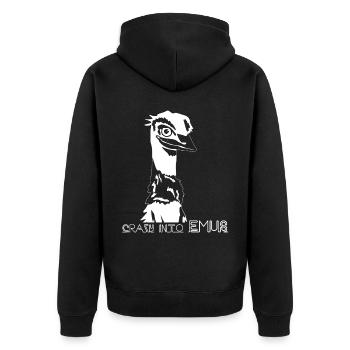 Emu Emus - Unisex Premium Organic Zip Hoodie - black - Back - Nico (187cm)