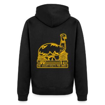 Emu Australia Emus - Unisex Premium Organic Zip Hoodie - black - Back - Nico (187cm)