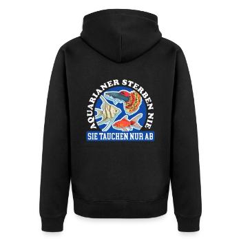 Aquarium Aquaristik Aquarianer Zierfisch Geschenk - Unisex Premium Bio Zip Hoodie - Schwarz - Hinten - Nico (187cm)