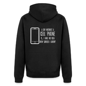 Téléphone portable Téléphone portable - Veste à capuche bio Premium Unisexe - noir - Dos - Nico (187cm)