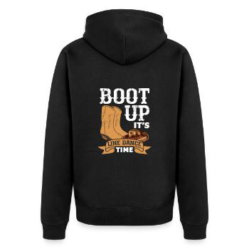 Linedance Country Line Dancer Linedancing Geschenk - Unisex Premium Bio Zip Hoodie - Schwarz - Hinten - Nico (187cm)