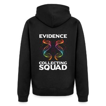 Forensik und forensische Wissenschaft - Unisex Premium Bio Zip Hoodie - Schwarz - Hinten - Nico (187cm)