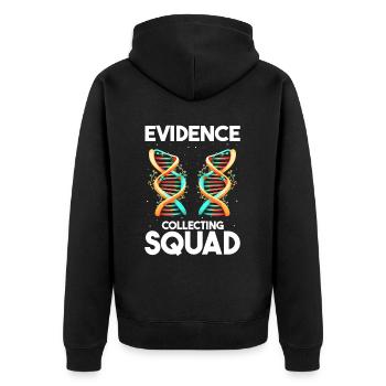 Forensische Kriminologie und Tatort-Ermittler - Unisex Premium Bio Zip Hoodie - Schwarz - Hinten - Nico (187cm)