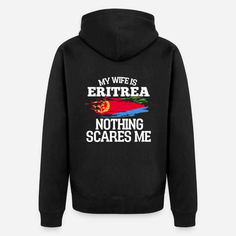 Eritrea Ehefrau - Unisex Premium Bio Zip Hoodie - Schwarz