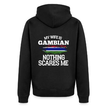 Gambie Épouse - Veste à capuche bio Premium Unisexe - noir - Dos - Nico (187cm)