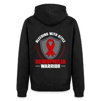 Hemophilie Warrior Disorder Sensibilisation à l’hémophilie - Veste à capuche bio Premium Unisexe - noir - Dos - Nico (187cm)