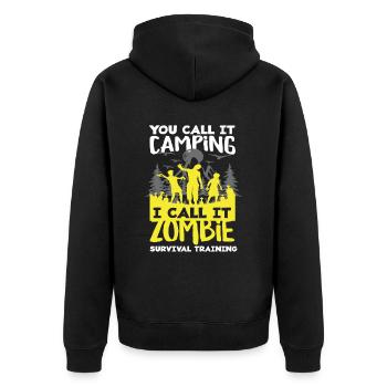 Zombies Camping Survival Training Camper - Veste à capuche bio Premium Unisexe - noir - Dos - Nico (187cm)