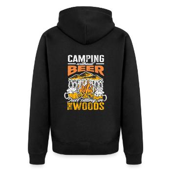 Camping Beer Nature Camper Tents Tent - Unisex Premium Organic Zip Hoodie - black - Back - Nico (187cm)