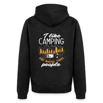 J’aime le camping drôle de caravane camping-car - Veste à capuche bio Premium Unisexe - noir - Dos - Nico (187cm)