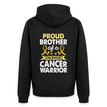 Brother of the Cancer Warrior Consciousness in the - Unisex Premium Organic Zip Hoodie - black - Back - Nico (187cm)