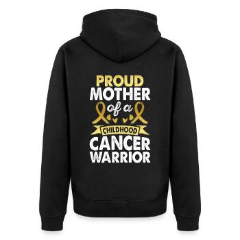Krebs-krieger-bewusstseins-gold Für Mutter Der - Unisex Premium Bio Zip Hoodie - Schwarz - Hinten - Nico (187cm)