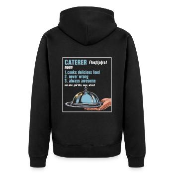 Service traiteur Restauration Chef serveur - Veste à capuche bio Premium Unisexe - noir - Dos - Nico (187cm)