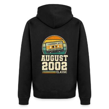 21ème anniversaire août millésime 2002 millésime - Veste à capuche bio Premium Unisexe - noir - Dos - Nico (187cm)