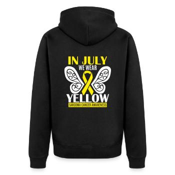 Sarcoma Cancer Awareness - Unisex Premium Organic Zip Hoodie - black - Back - Nico (187cm)