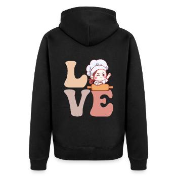 Bread baker Baking bread - Unisex Premium Organic Zip Hoodie - black - Back - Nico (187cm)