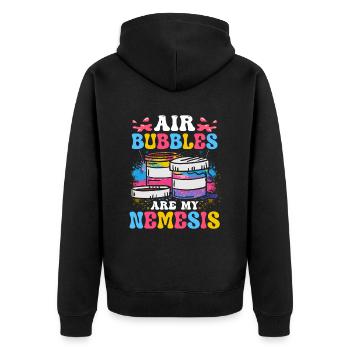 Cool Artist Art Acrylic Painting Casting Color - Unisex Premium Organic Zip Hoodie - black - Back - Nico (187cm)