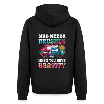 Cool Artist Art Acrylic Painting Casting Color - Unisex Premium Organic Zip Hoodie - black - Back - Nico (187cm)