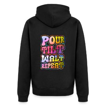 Cool Artist Art Acrylic Painting Casting Color - Unisex Premium Organic Zip Hoodie - black - Back - Nico (187cm)
