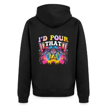 Cool Artist Art Acrylic Painter Casting Color - Unisex Premium Organic Zip Hoodie - black - Back - Nico (187cm)