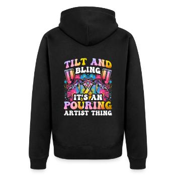 Cool Artist Art Acrylic Painting Casting Color - Unisex Premium Organic Zip Hoodie - black - Back - Nico (187cm)