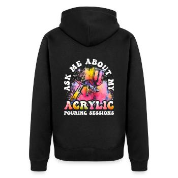 Cool Artist Art Acrylic Painting Casting Color - Unisex Premium Organic Zip Hoodie - black - Back - Nico (187cm)