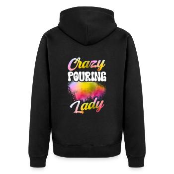 Cool Artist Art Acrylic Painting Casting Color - Unisex Premium Organic Zip Hoodie - black - Back - Nico (187cm)