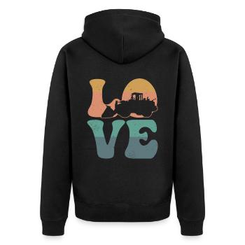 Bulldozer Truck Construction Vehicle - Unisex Premium Organic Zip Hoodie - black - Back - Nico (187cm)