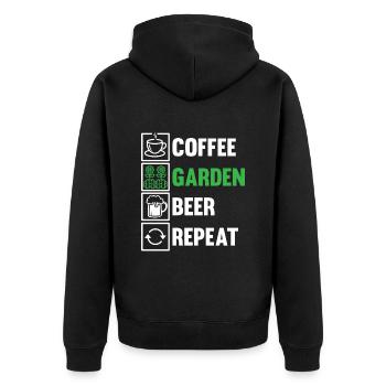 Hobby Gardener Garden Coffee Garden Bière - Veste à capuche bio Premium Unisexe - noir - Dos - Nico (187cm)