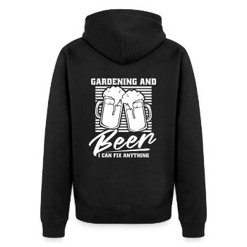 Hobby jardinier jardin bière de jardin - Veste à capuche bio Premium Unisexe - noir - Dos - Nico (187cm)