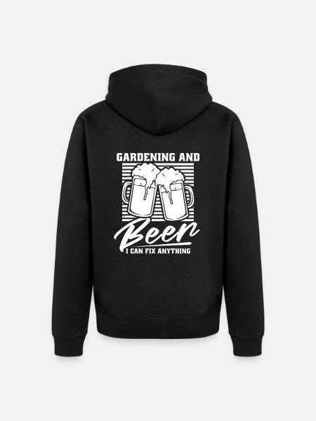 Hobbygärtner Garten Gartenbier - Unisex Premium Bio Zip Hoodie - Schwarz