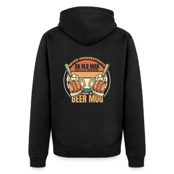 Hobby Gardener Garden Funny Garden Bière - Veste à capuche bio Premium Unisexe - noir - Dos - Nico (187cm)