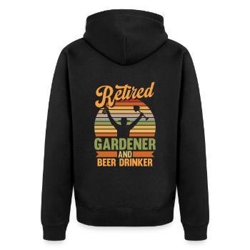 Hobby Gardener Garden Garden Beer - Unisex Premium Organic Zip Hoodie - black - Back - Nico (187cm)