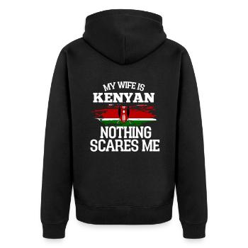 Kenia - Unisex Premium Bio Zip Hoodie - Schwarz - Hinten - Nico (187cm)