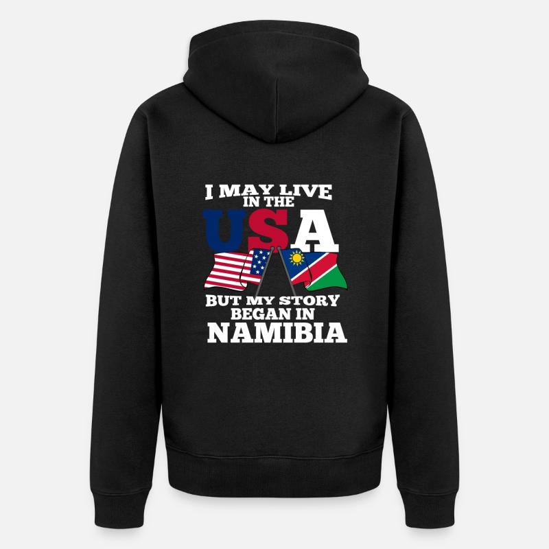 Namibia - Unisex Premium Bio Zip Hoodie - Schwarz
