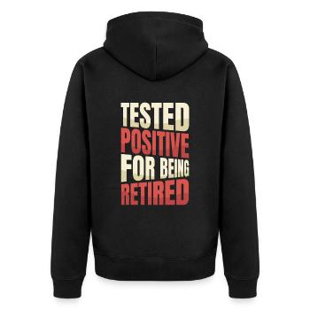 Pension de retraité drôle - Veste à capuche bio Premium Unisexe - noir - Dos - Nico (187cm)