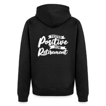 Pensioner pension funny - Unisex Premium Organic Zip Hoodie - black - Back - Nico (187cm)