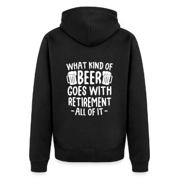 Pensioner pension funny - Unisex Premium Organic Zip Hoodie - black - Back - Nico (187cm)