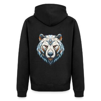 Portrait d’ours polaire Ours polaire - Veste à capuche bio Premium Unisexe - noir - Dos - Nico (187cm)