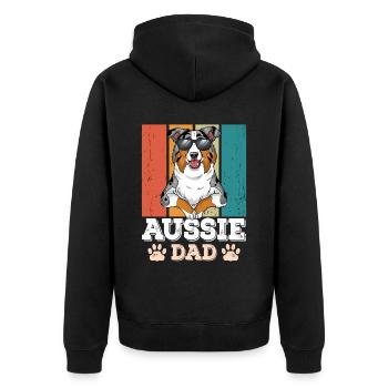 Aussie Dad - Unisex Premium Organic Zip Hoodie - black - Back - Nico (187cm)
