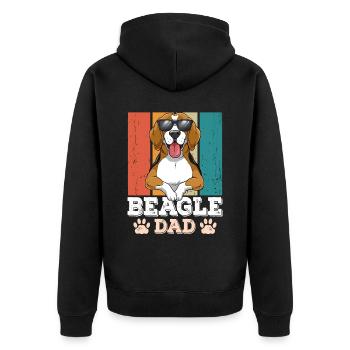 Beagle Dad - Unisex Premium Organic Zip Hoodie - black - Back - Nico (187cm)