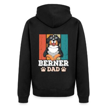 Bernese Dad - Unisex Premium Organic Zip Hoodie - black - Back - Nico (187cm)