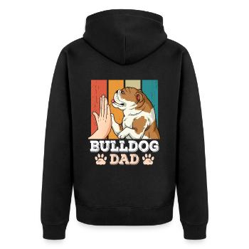 Papa bouledogue - Veste à capuche bio Premium Unisexe - noir - Dos - Nico (187cm)